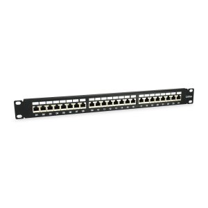 Equip ÷ Patch panel 24 puertos categoria 6a 1u color negro