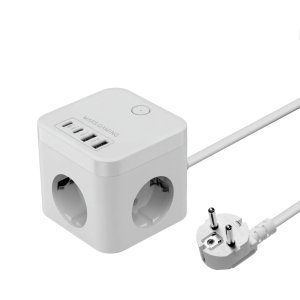 Mars Gamin ÷ Powercube mars gaming md-cube35w 4 USB 3 tomas de corriente con 1.8m regleta color blanco