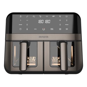 ÷ Freidora por aire aiwa futago afr-9000 9l 2400w 8 programas doble cesta y ventana acero
