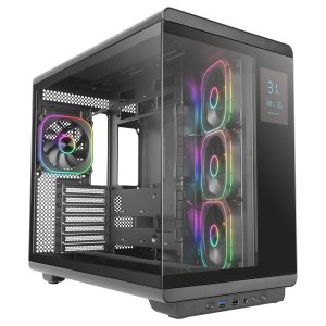÷ Caja atx mars gaming mc-revpro pantalla lcd 4.3\" cristal templado 4x ventiladores argb black