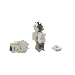 ÷ Kit 8 uds conector hembra rj45 utp cat6a tool free 769222