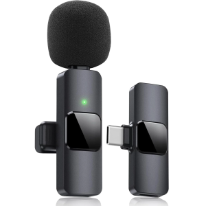 ÷ Microfono home tech dk-4645 smart wireless gadget usb-c omnidireccional pinza negro