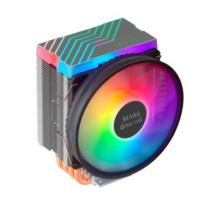 ÷ (km0) ventilador con disipador para cpu mars gaming mcpu44 black iluminacion dual argb 4 heatpipes a