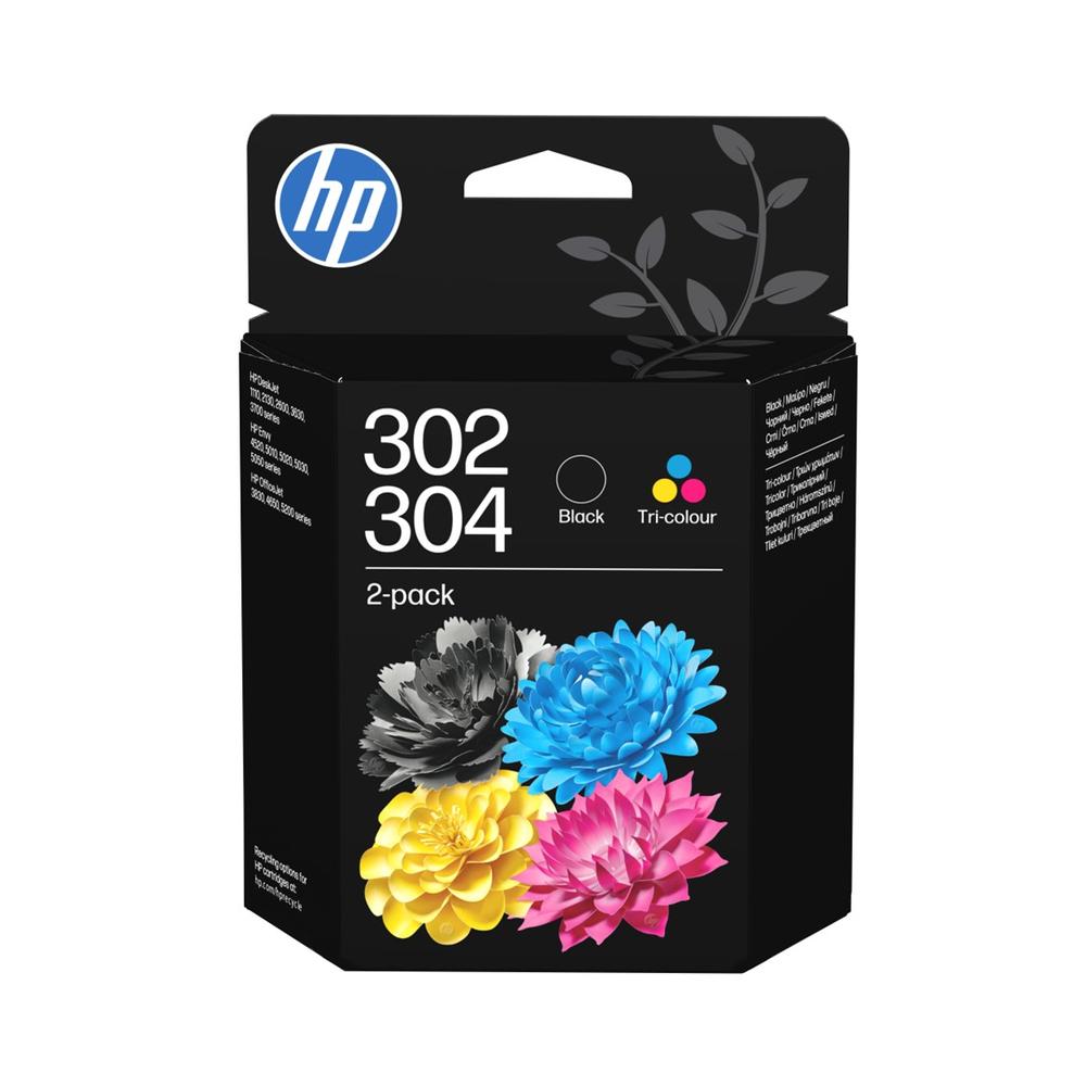 Pack cartucho tinta hp 302 - 304 tricolor -  negro