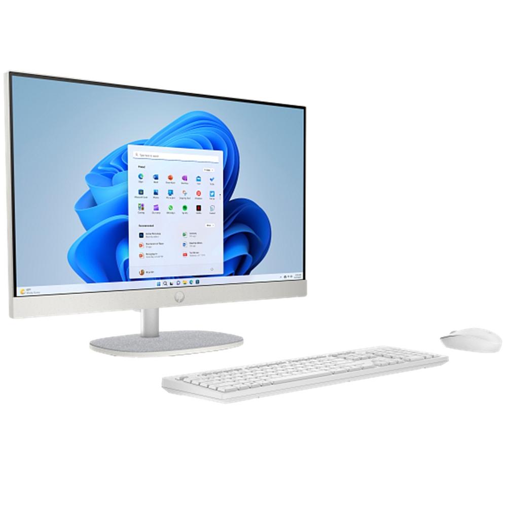 Ordenador all in one hp 24 - cr0014ns cel n100 -  8gb -  ssd 512gb -  23.8 pulgadas -  freedos -  blanco