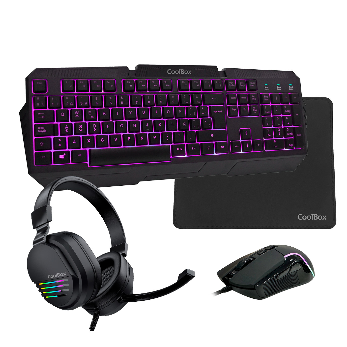 Coolbox Gaming Kit Gaming DEEP-XWING2 Tec+Rat+Aur+Alf