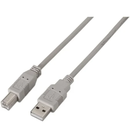 Aisens Cable USB 2.0 A101-0001/ USB Tipo-B Macho - USB Macho/ 1m Beige