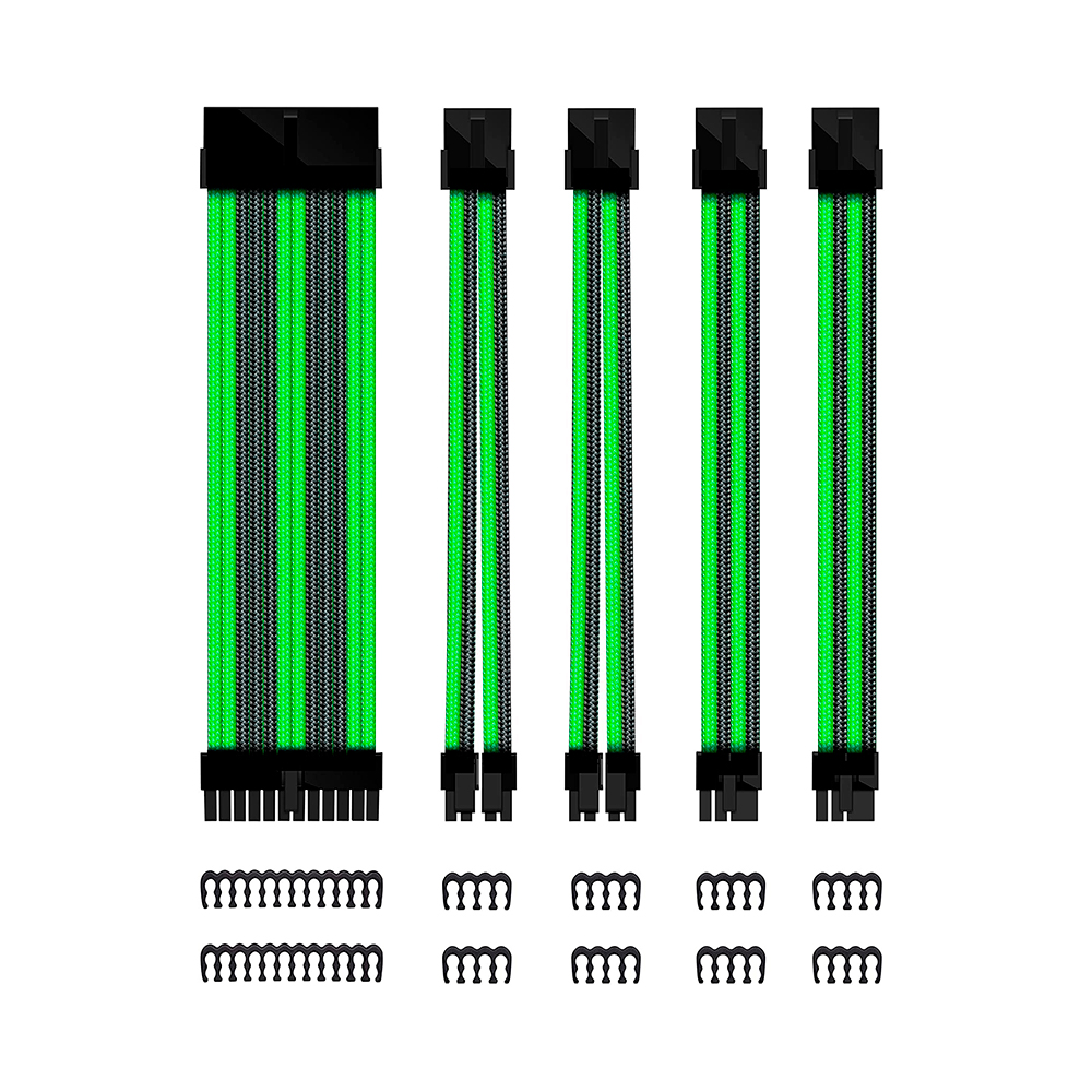 Phoenix technologies Kit de extension phoenix cables fuente de alimentacion 30cm 24 pines - 4 + 4 pines… negro / verde