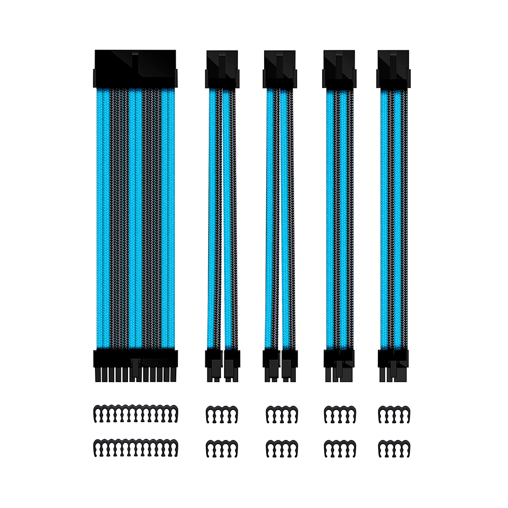 Phoenix technologies Kit de extension phoenix cables fuente de alimentacion 30cm 24 pines - 4 + 4 pines… negro / azul