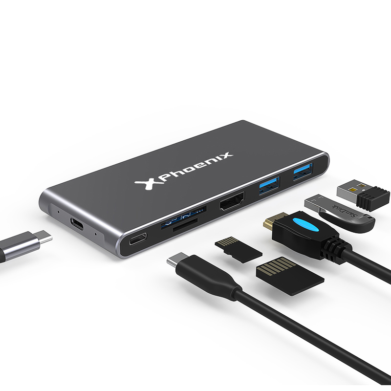 Phoenix technologies Docking phoenix para disco M.2 con hub USB tipo c 6 en 1