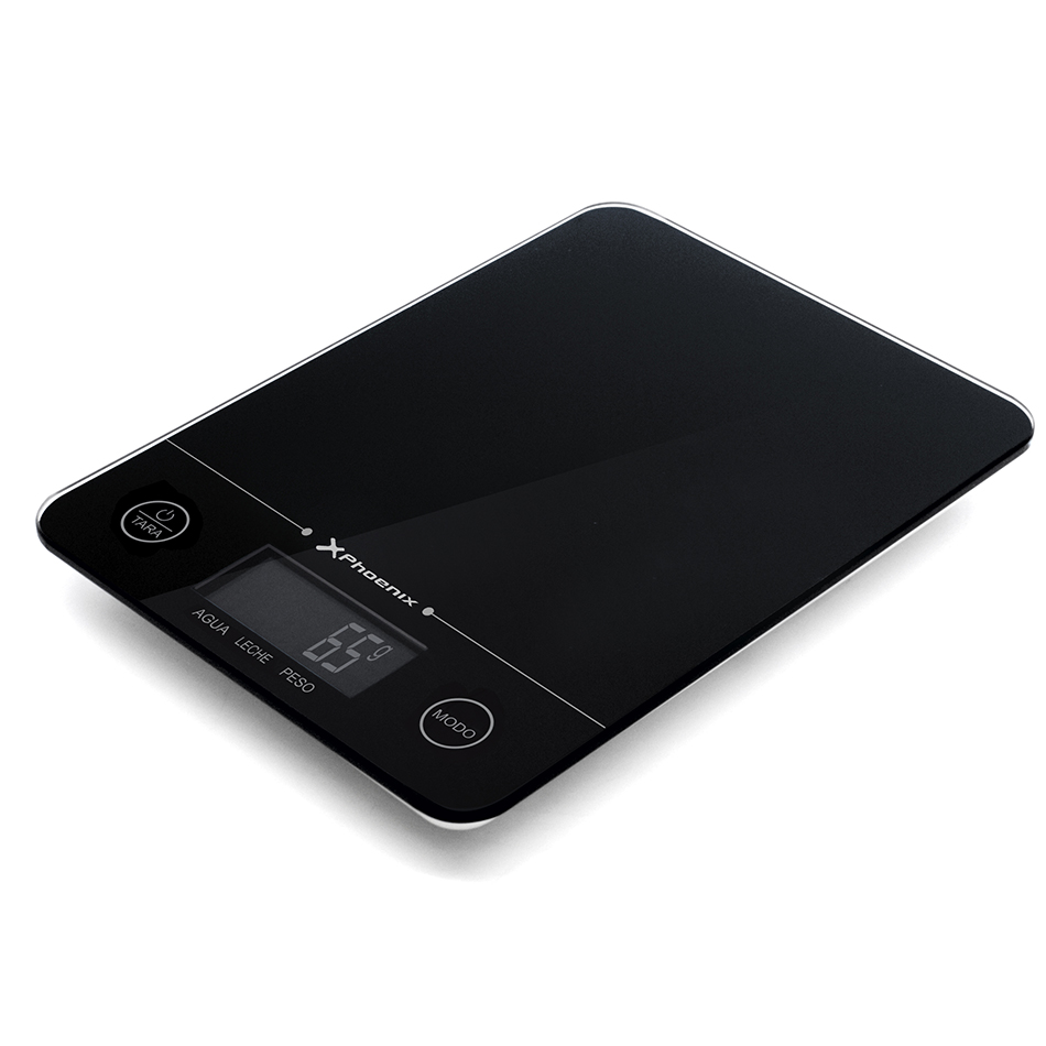 Báscula phoenix de cocina digital negra maximo 5kg