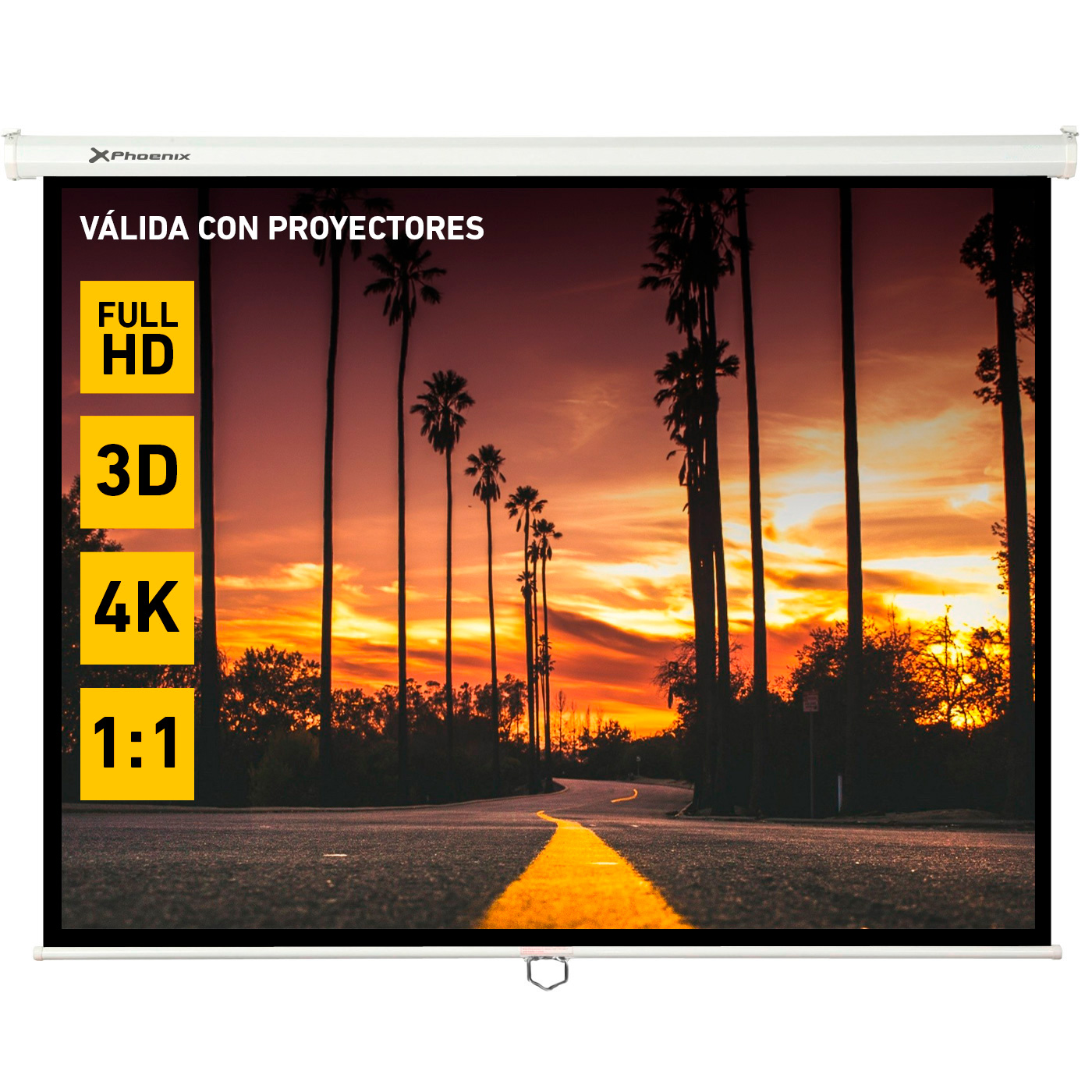 Phoenix technologies Pantalla manual videoproyector pared y techo phoenix 169´´ ratio: 1:1 - 4:3 - 16:9…