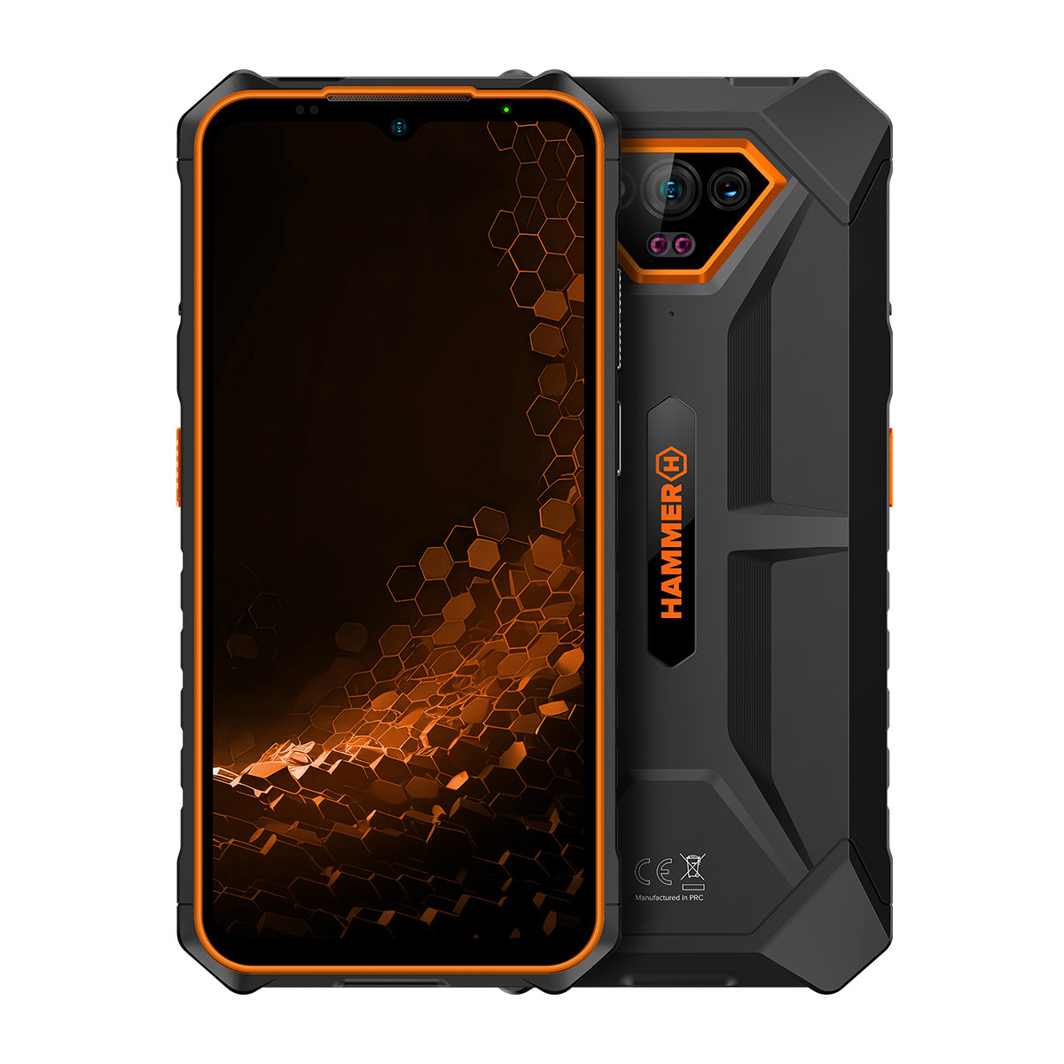 Movil rugerizado hammer iron v 6+6 - 64gb naranja