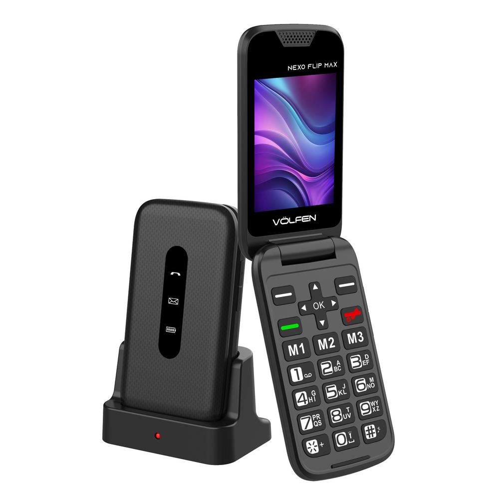 Volfen Telefono movil nexo flip max tipo concha negro