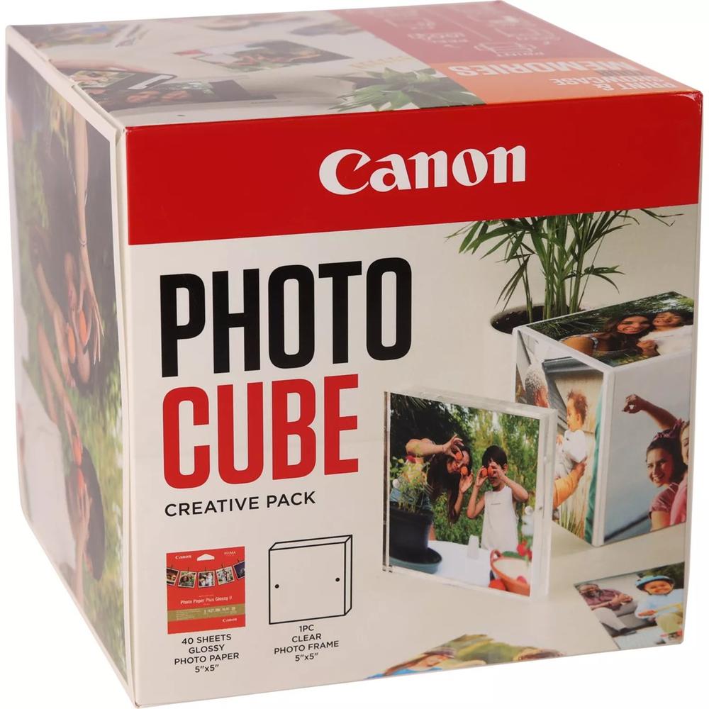 Canon Papel pp - 201 5x5 pulgadas (40 hojas) + marco fotos xlboom acrílico 13x13cm +… white / orange