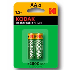 Kodak Blister pilas recargables ni - mh aa lr6 2600 mah - blister 2 pilas