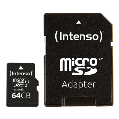 Intenso Tarjeta memoria micro SD 64gb uhs - i cl10 + SD