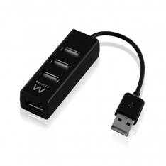 Ewent Hub USB 4 puertos - USB 2.0 negro