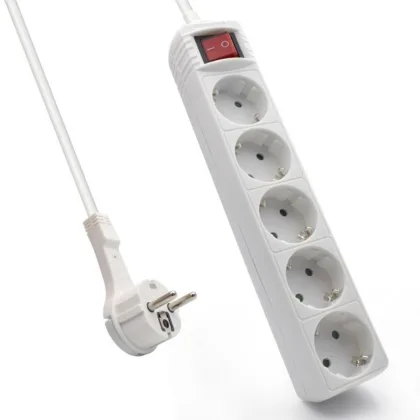 Ewent Regleta 5 tomas shucko interruptor y enchufe plano