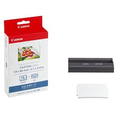 Canon Papel foto selphy kc - 18if + tinta 18 adhesivos tarjeta credito series cp