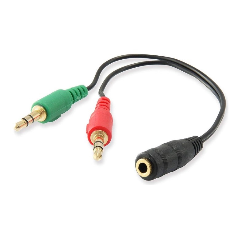 Cable adaptador de audio ewent jack 3.5mm hembra a jack 3.5mm macho x2 negro 0.15m
