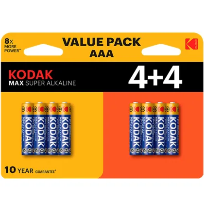 Kodak Blister pilas alcalina max aaa lr3 blister 4+4