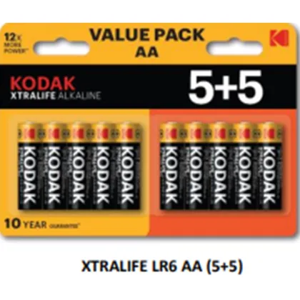 Kodak Blister pilas alcalina xtralife aa lr6 - blister 5+5
