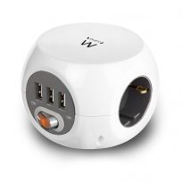 Ewent Regleta cubica ew3939 3 tomas shucko - 3 puertos USB - 1.5m