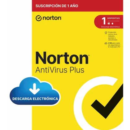 Norton Antivirus antivirus plus 2gb español 1 usuario 1 dispositivo 1 año esd electronica