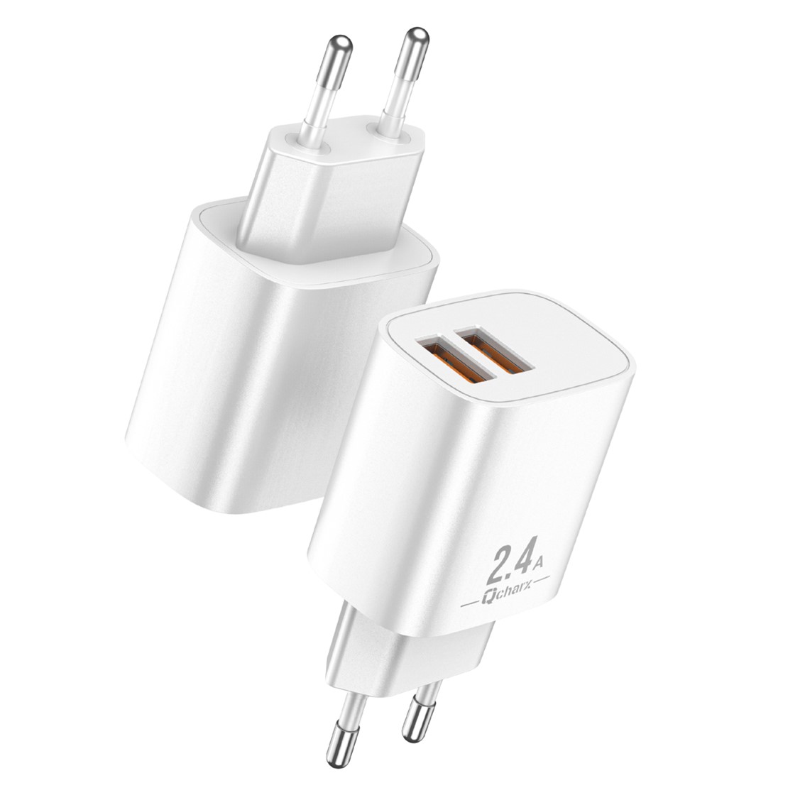 Cargador qcharx apolo 2.4a 2 puerto usb a  blanco