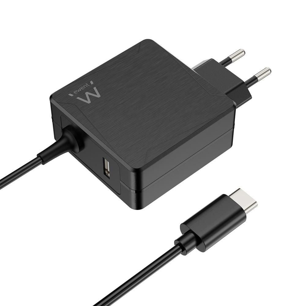 Cargador de pared usb tipo c ewent ew3978 1 x usb tipo a 65w pd power delivery