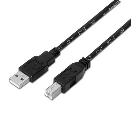 Aisens Cable USB 2.0 A101-0007/ USB Tipo-B Macho - USB Macho/ 3m Negro