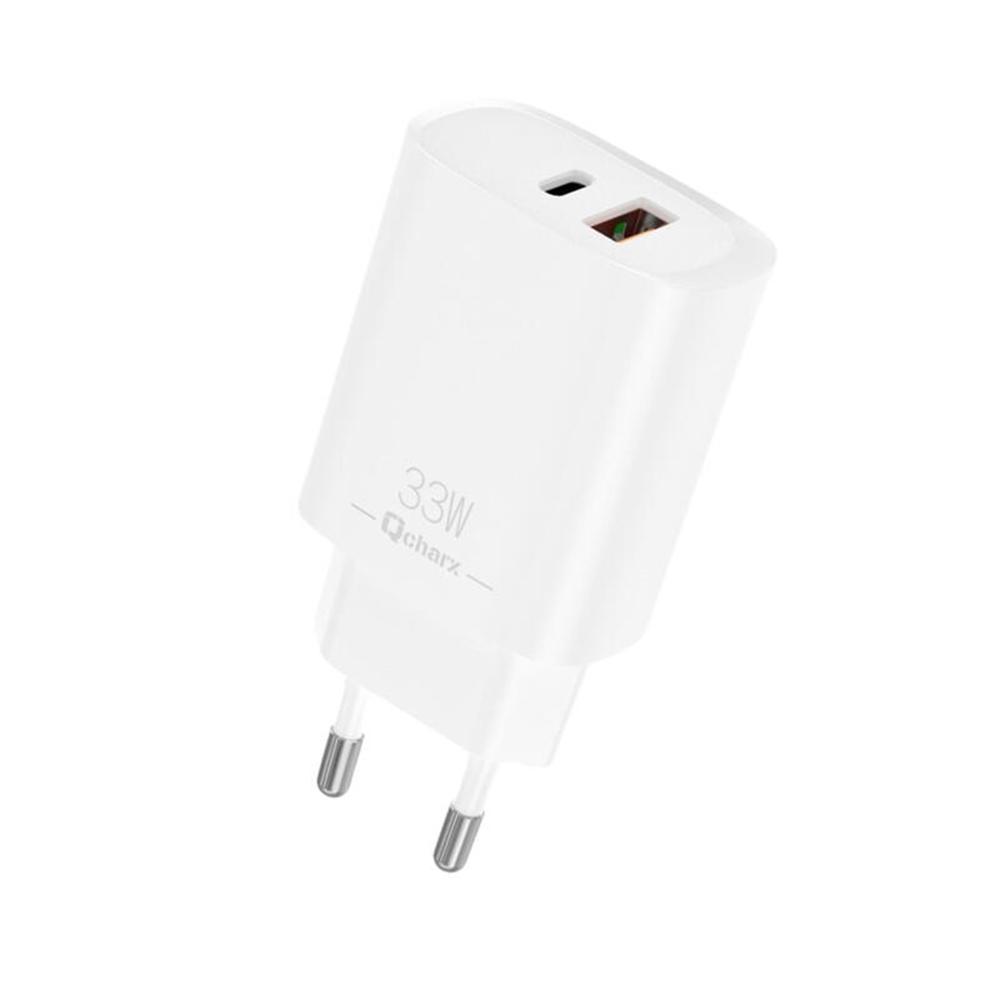 Qcharx international qcharx eros 3a 33w 1 x USB tipo a - 1 x USB tipo c blanco