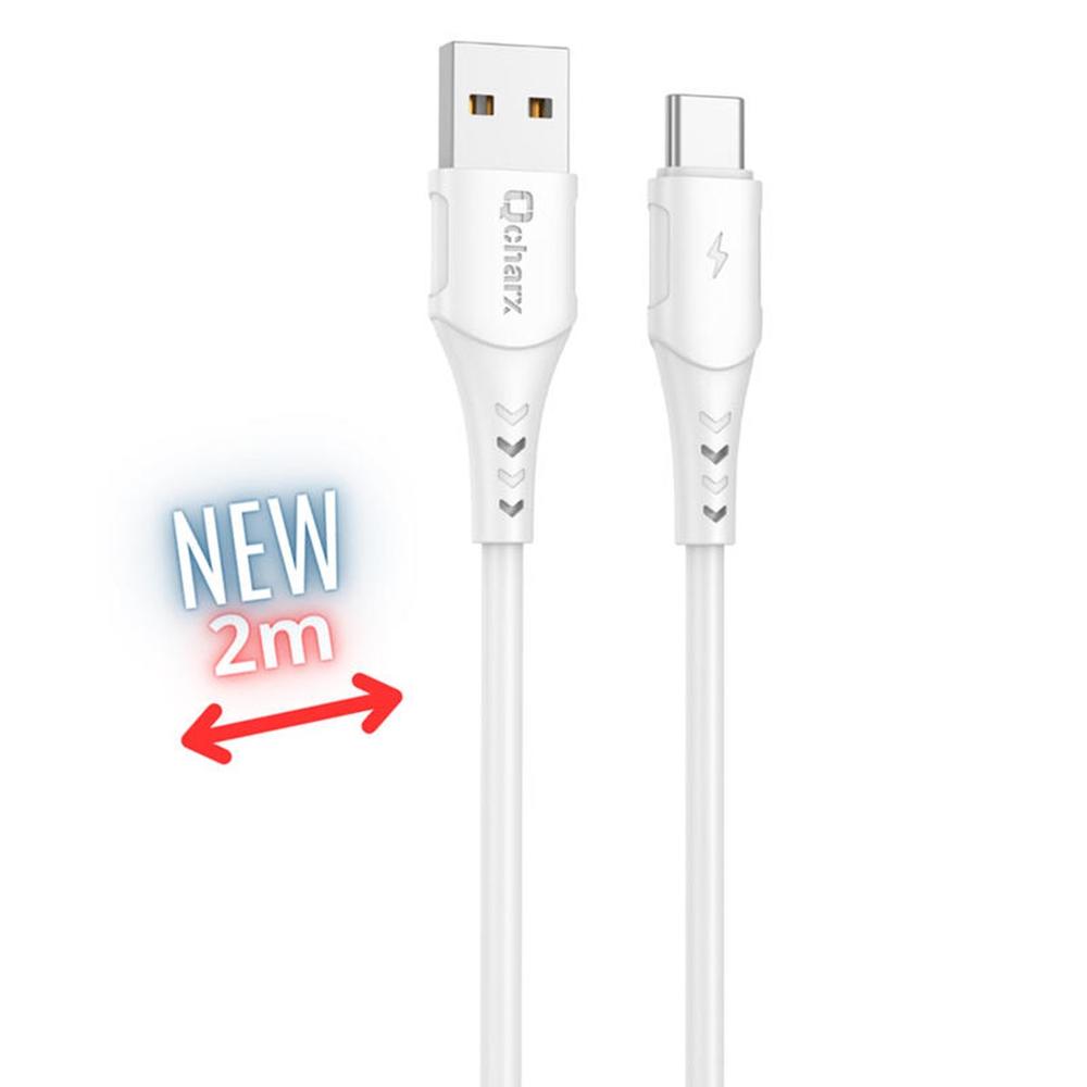 Qcharx international qcharx athens USB tipo c a USB tipo a - 2m - pvc blanco