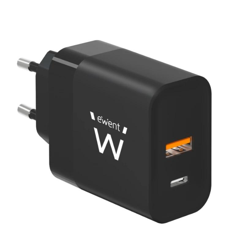 Cargador ewent ew1327 45w usb tipo a - usb tipo c