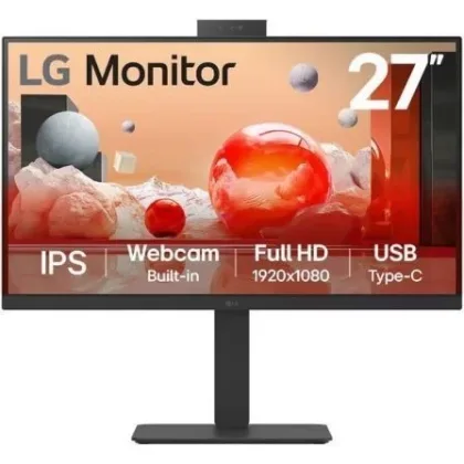 Monitor Profesional LG 27BA850-B 27"/ Full HD/ Webcam/ Multimedia/ Regulable en altura Negro – Full HD