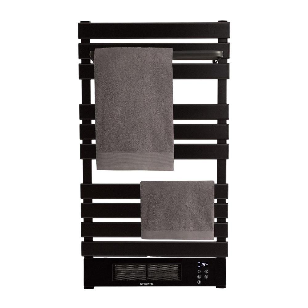 Yoevu -  kit radiador toallero 500 | 1500 w mas repisa extra con ganchos -  color negro