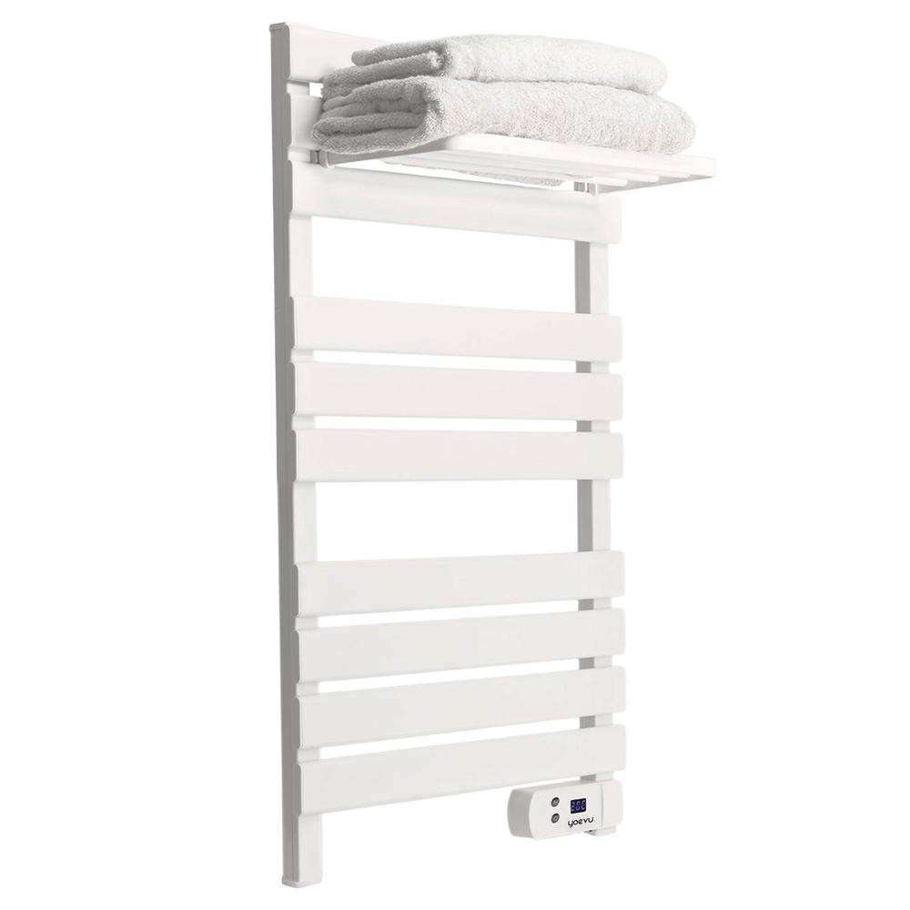 Yoevu -  kit radiador toallero 500 | 1500 w mas repisa extra con ganchos -  color blanco