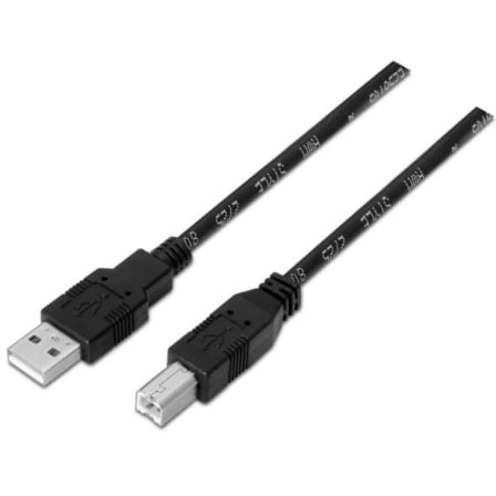 Cable USB 2.0 Impresora Aisens A101-0008/ USB Tipo-B Macho - USB Macho/ 4.5m/ Negro