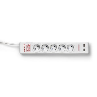 Regleta salicru sps safe 5+ -  5 tomas schuko -  2 usb