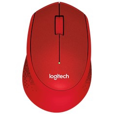 Logitech Mouse raton m330 optico wireless inalambrico silent plus rojo