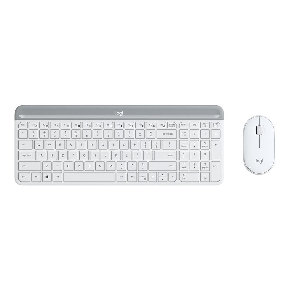 Teclado + mouse logitech mk470 wireless inalambrico blanco