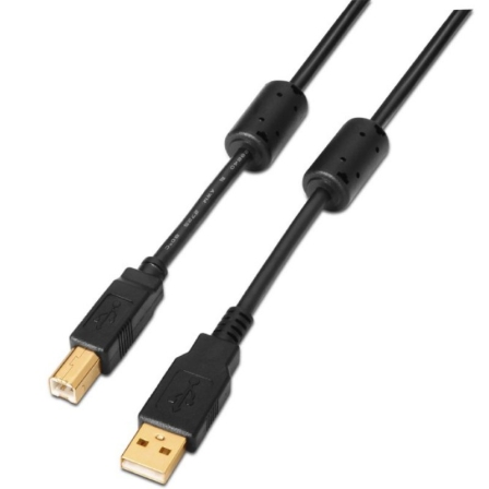 Aisens Cable USB 2.0 A101-0009/ USB Tipo-B Macho - USB Macho/ 2m Negro