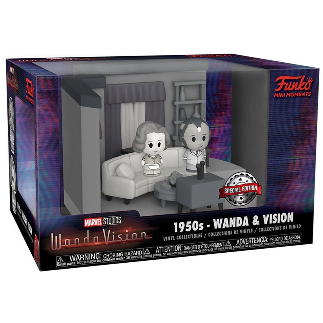 Funko pop marvel wandavision mini moments wanda & vision blanco / negro