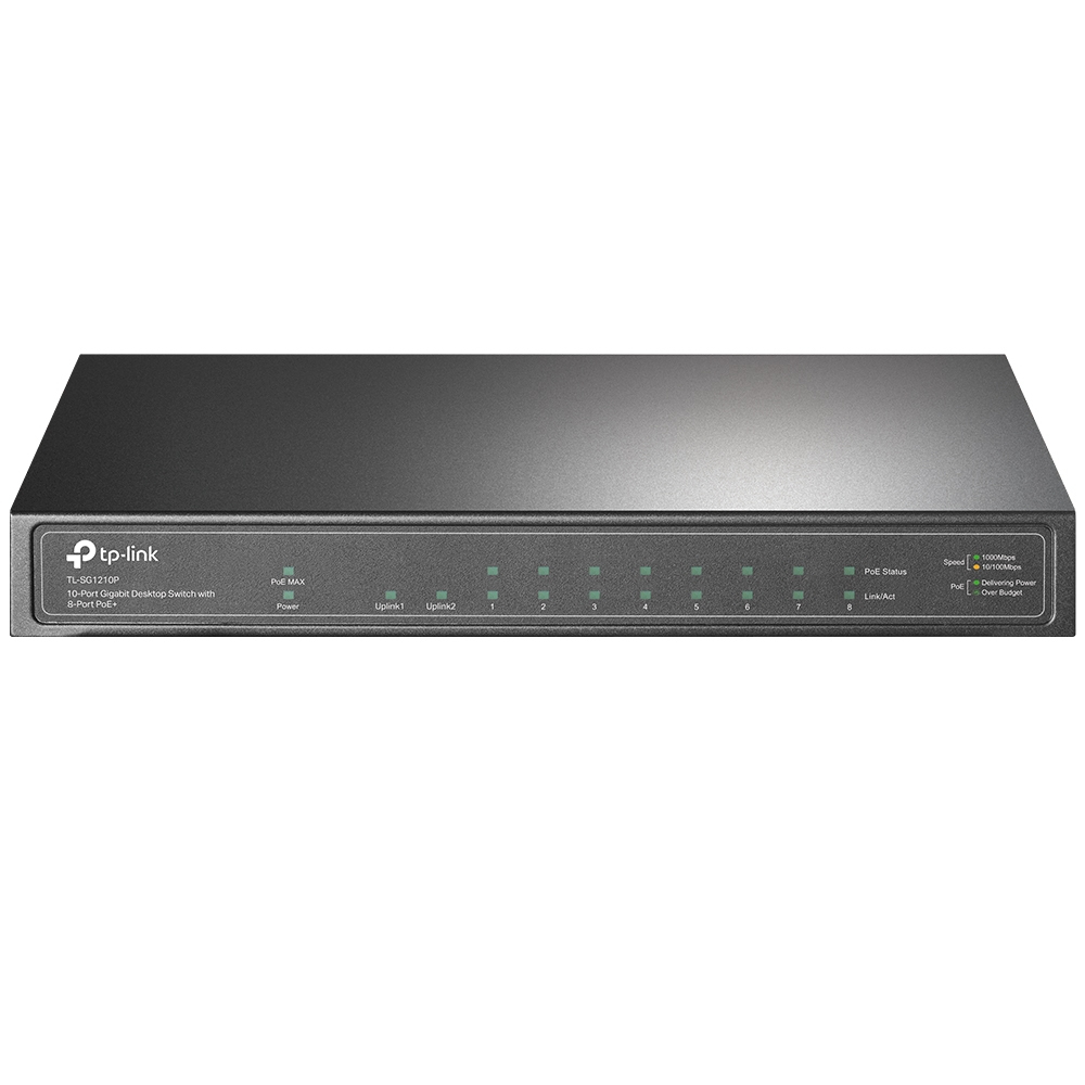 Tp - link 10 puertos tl - sg1210p 10 - 100 - 1000 8 puertos poe+ 1 puerto SFP