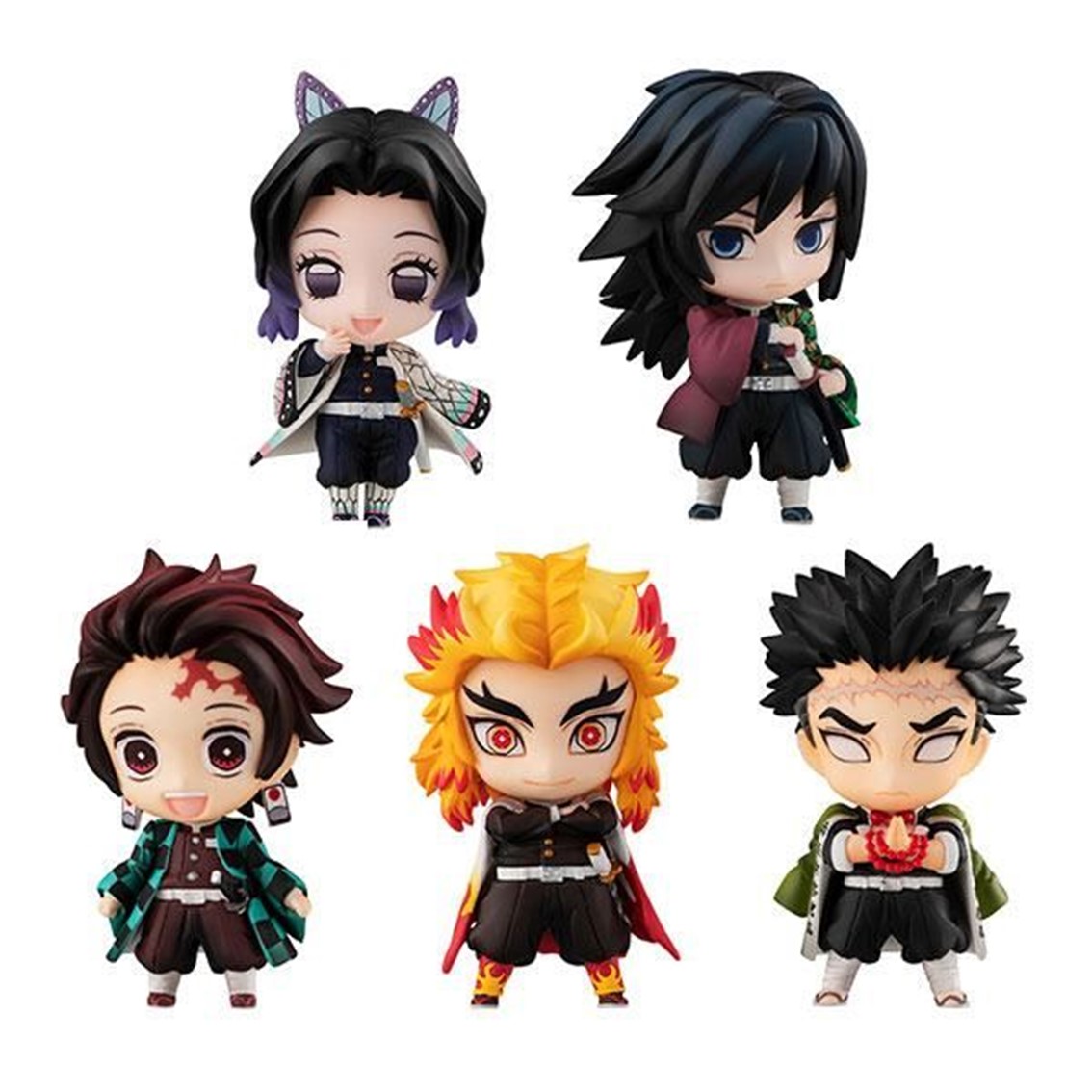 Megahouse Pack 5 figuras demon slayer kimetsu no yaiba sailor tanjiro & the hashira set a