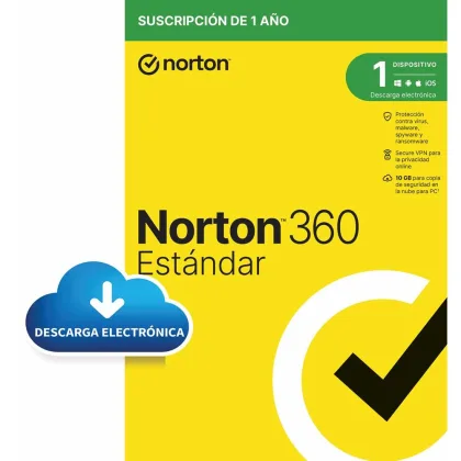Norton Antivirus 360 standard 10gb español 1 usuario 1 dispositivo 1 año esd electronica…