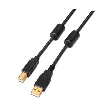 Aisens Cable USB 2.0 A101-0010/ USB Tipo-B Macho - USB Macho/ 3m Negro