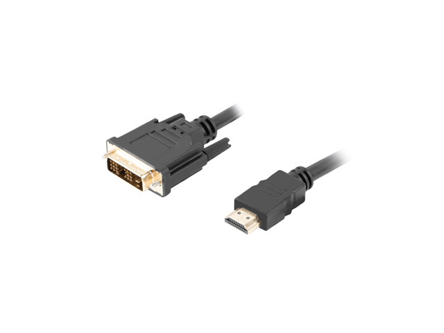 Lanberg macho - - d 18+1 macho single link 0.5m negro – HDMI / DVI