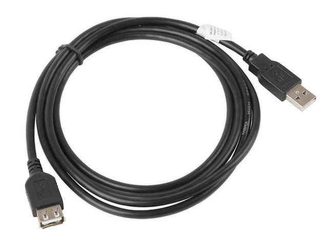 Lanberg alargador USB 2.0 macho hembra 1.8m negro